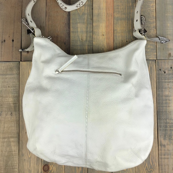 Charm and Luck Bags Charm And Luck Purse Tote White Pebble Leather
